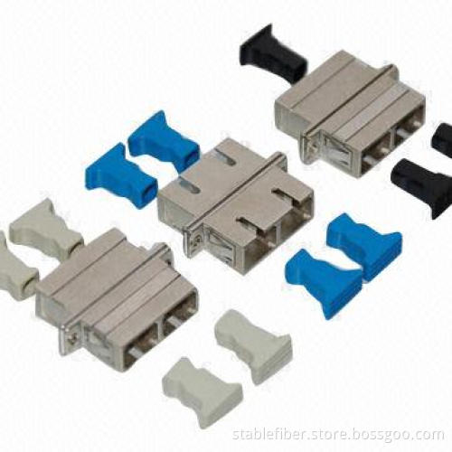 SC-SC Duplex Fiber-optic Adapter, Available in Simplex and Duplex Type Metal and Plastic Version